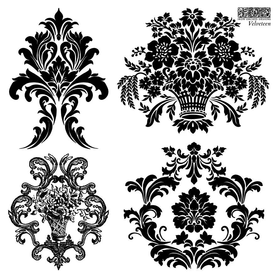 Velveteen 6x6 IOD Decor Stamp by Iron Orchid Designs