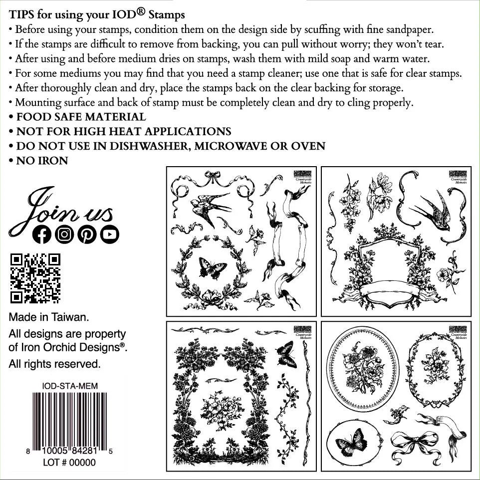 Countryside Memoirs 6x6 IOD Decor Stamp by Iron Orchid Designs