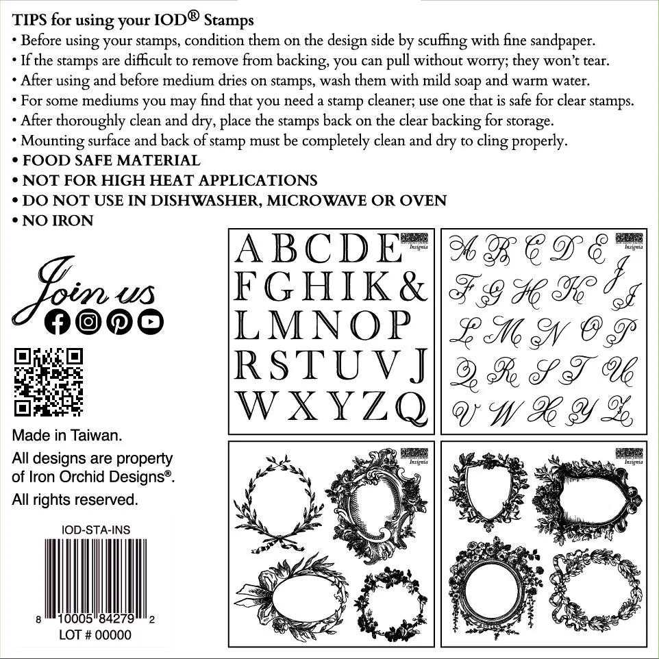 Insignia 6x6 IOD Decor Stamp by Iron Orchid Designs