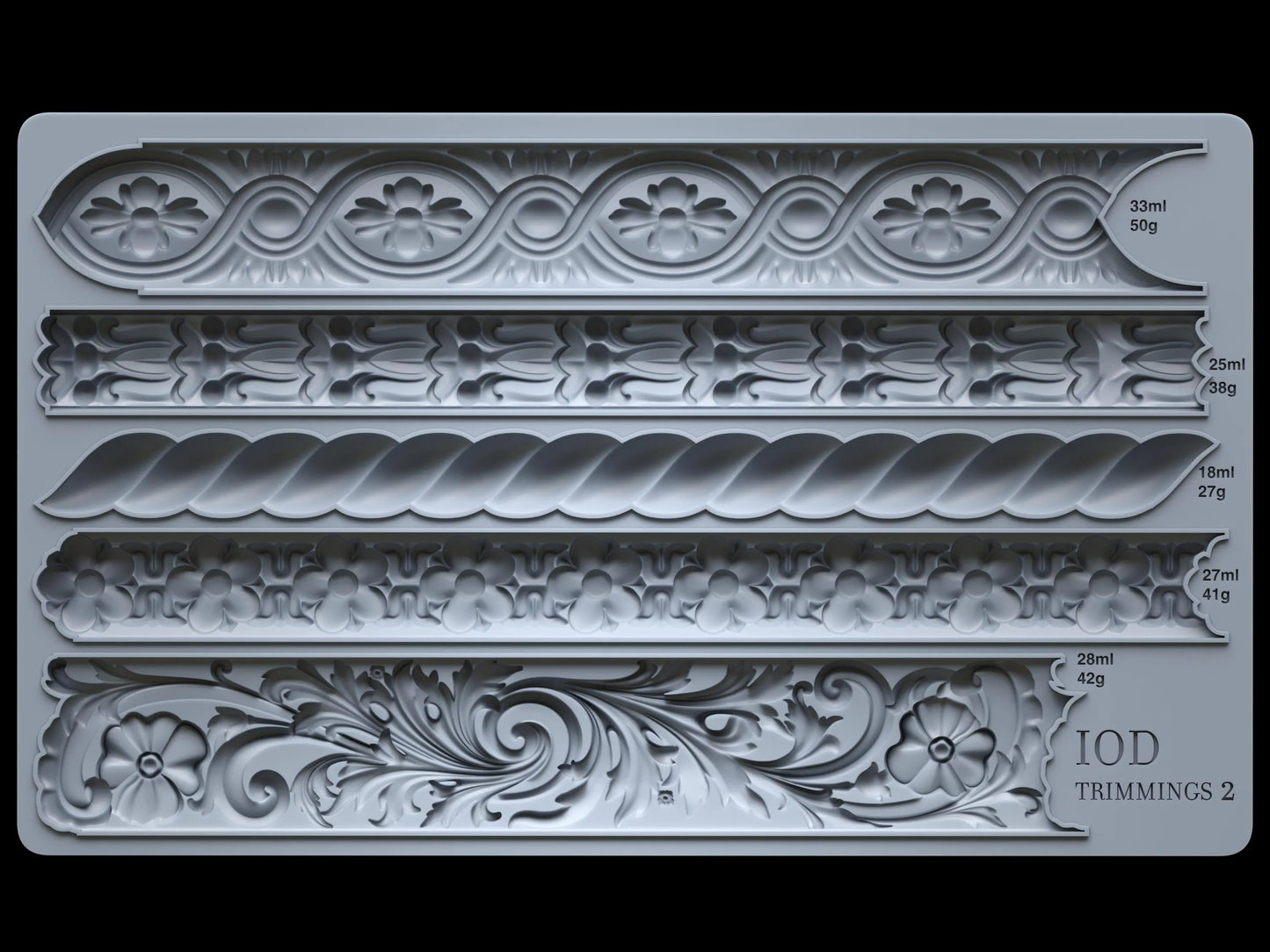 Trimmings 2 6x10 IOD Mould by Iron Orchid Designs