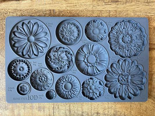 Rosettes 6x10 IOD Mould by Iron Orchid Designs