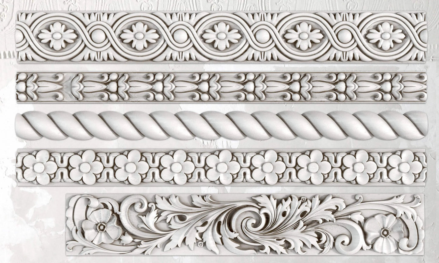 Trimmings 2 6x10 IOD Mould by Iron Orchid Designs