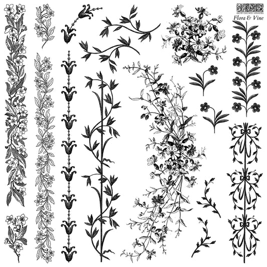 Flora & Vine 12x12 IOD Decor Stamp by Iron Orchid Designs