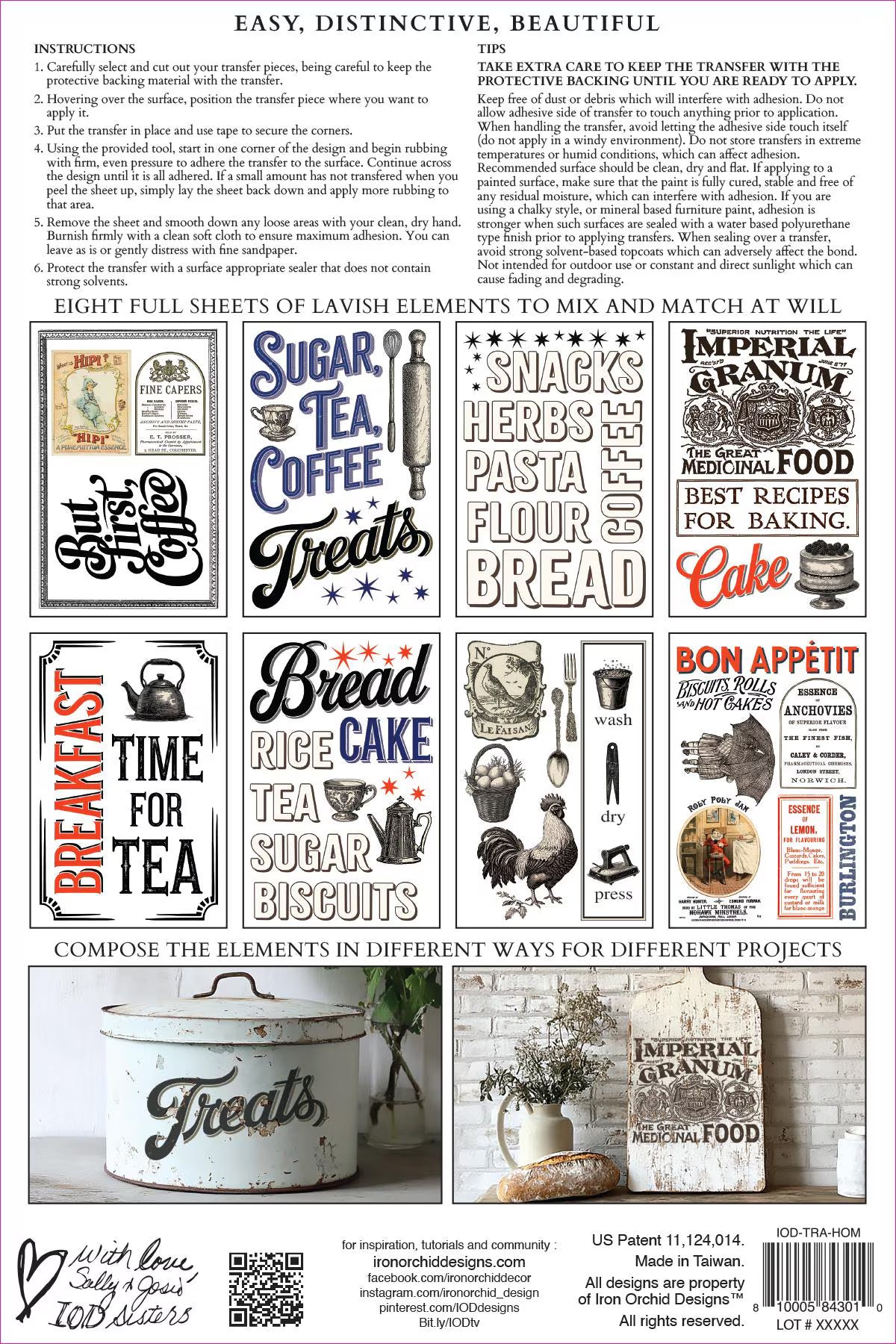 Home Sweet Home IOD Transfer 8x12 Pad by Iron Orchid Designs