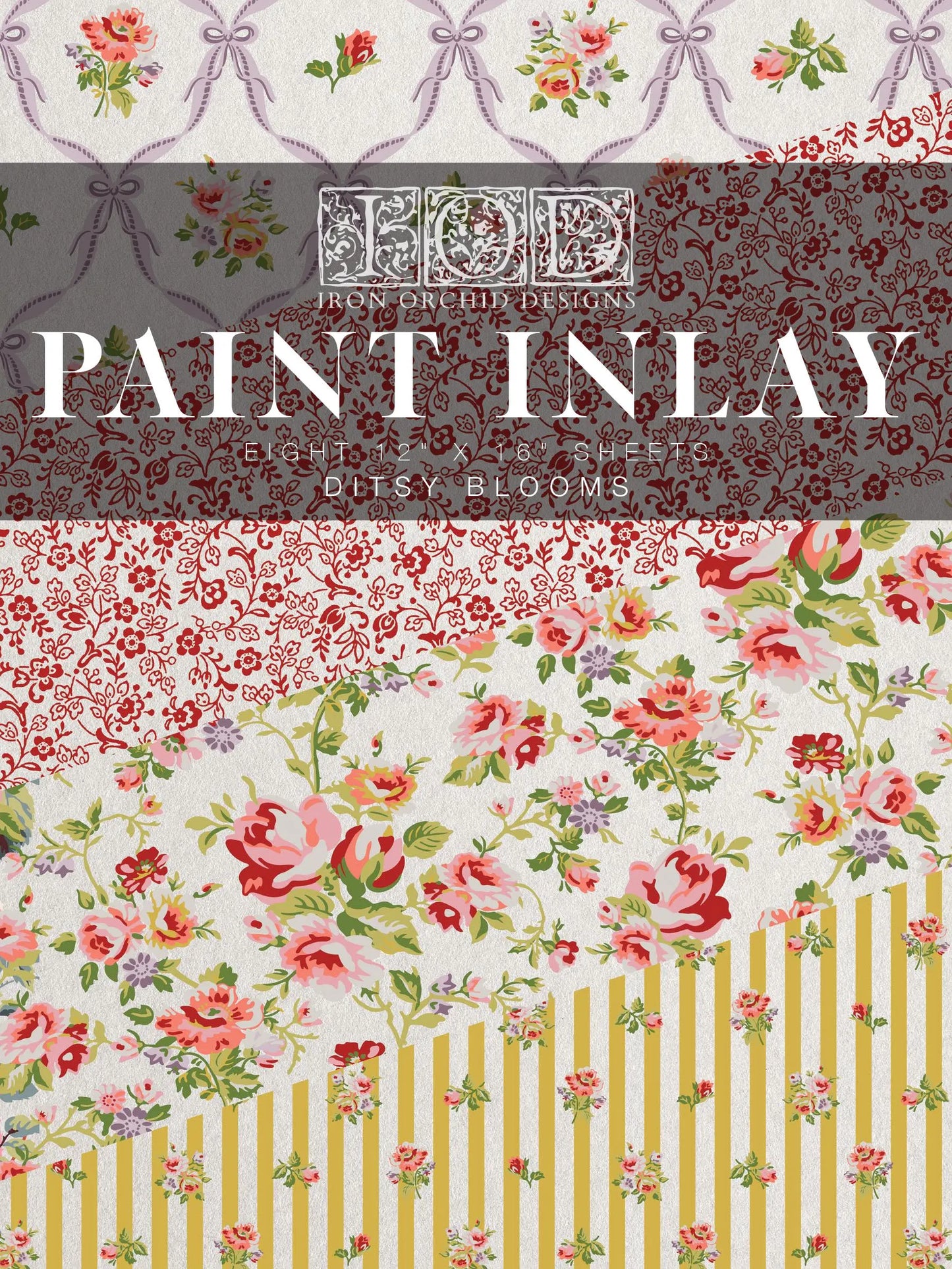 Ditsy Blooms IOD Paint Inlay 12x16 Pad by Iron Orchid Designs