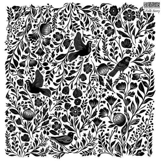 Folk Story 12x12 IOD Decor Stamp by Iron Orchid Designs