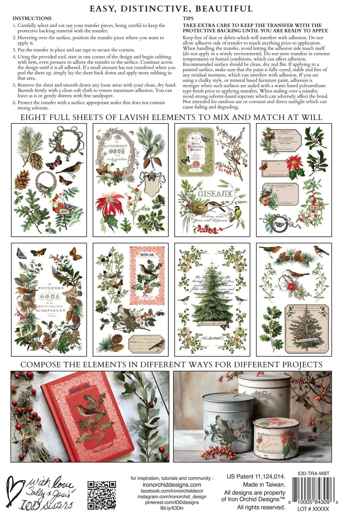 Winter Botanist IOD Transfer 8x12 Pad by Iron Orchid Designs