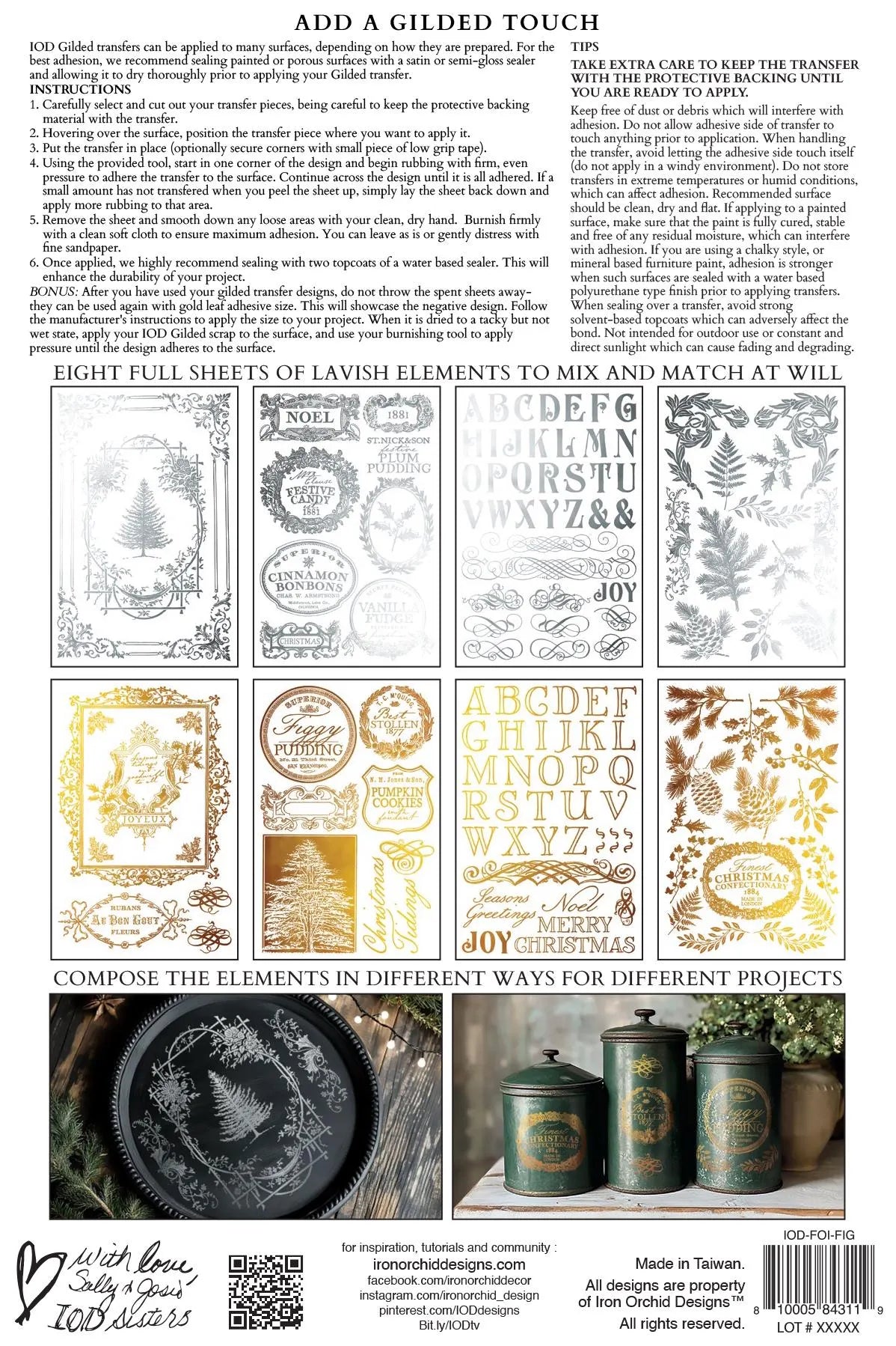 Figgy & Flourish IOD Foil Transfer 8x12 Pad by Iron Orchid Designs