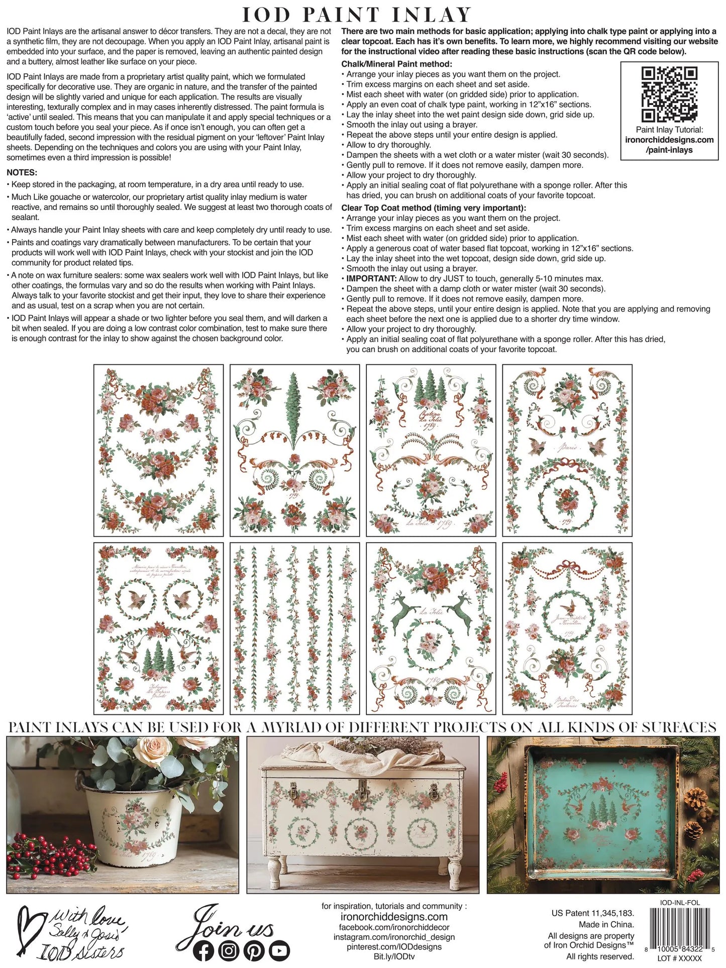 La Folie IOD Paint Inlay 12x16 Pad by Iron Orchid Designs