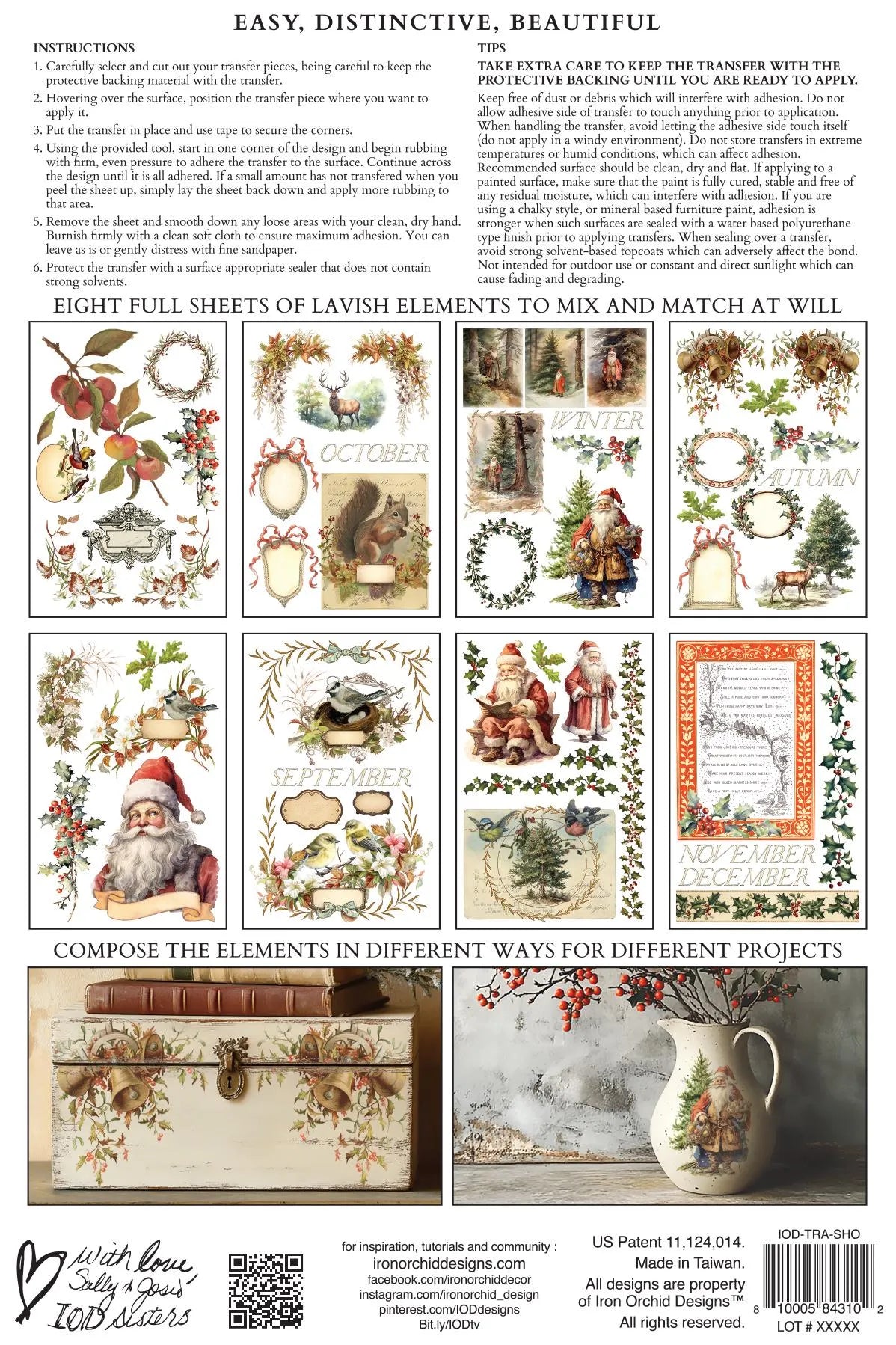 Santa's Hollow IOD Transfer 8x12 Pad by Iron Orchid Designs