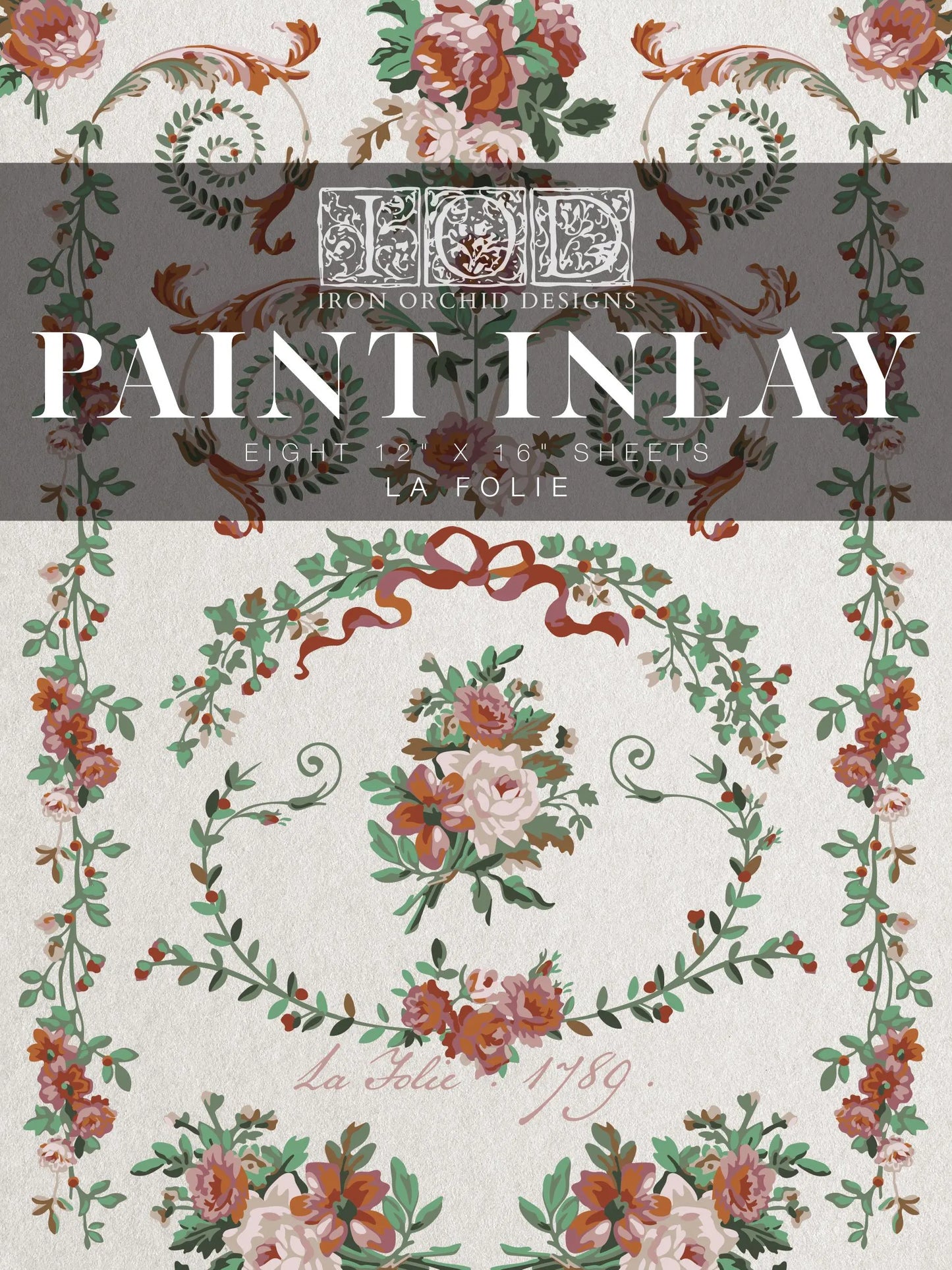 La Folie IOD Paint Inlay 12x16 Pad by Iron Orchid Designs