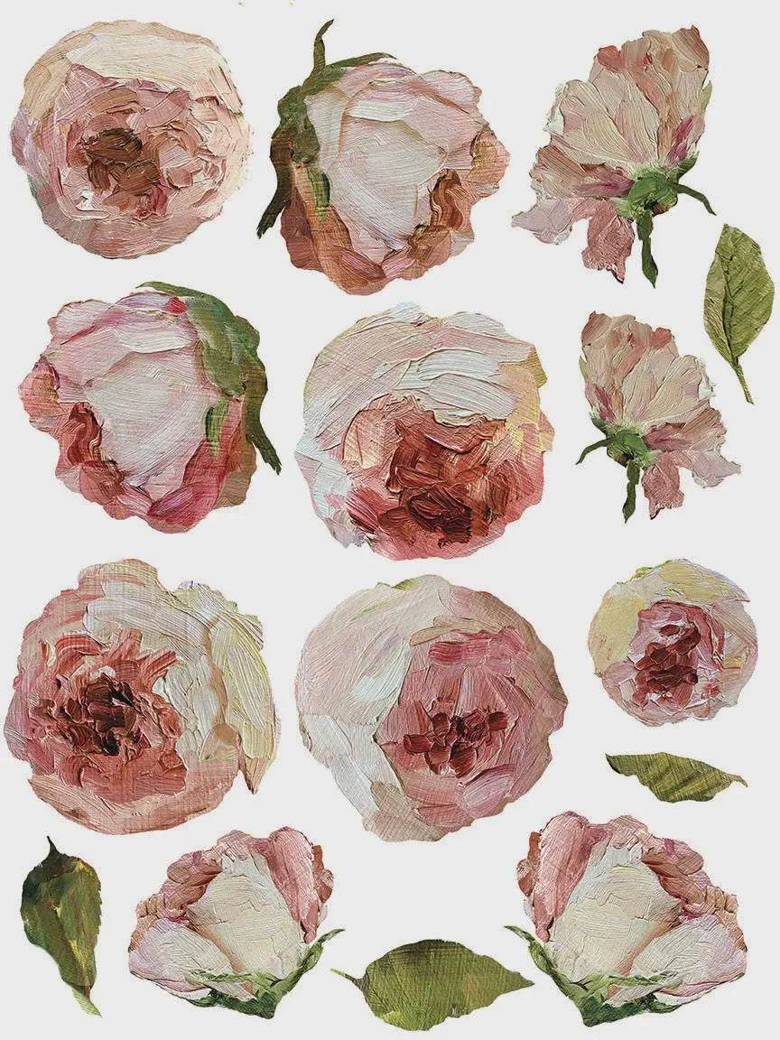 Painterly Florals IOD Transfer 12x16 Pad by Iron Orchid Designs