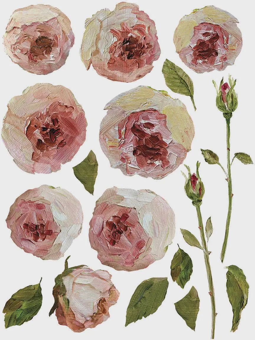Painterly Florals IOD Transfer 12x16 Pad by Iron Orchid Designs