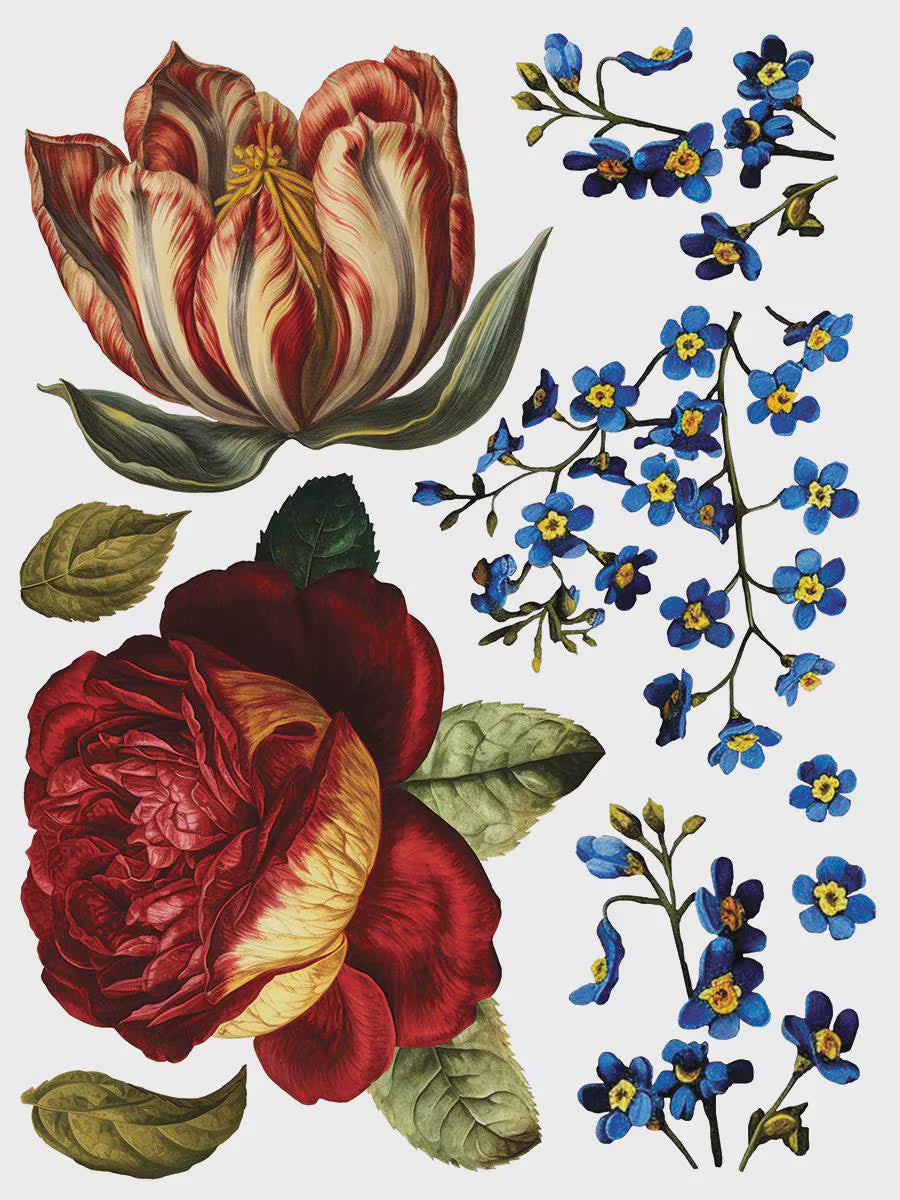 Collage de Fleurs IOD Transfer 12x16 Pad by Iron Orchid Designs