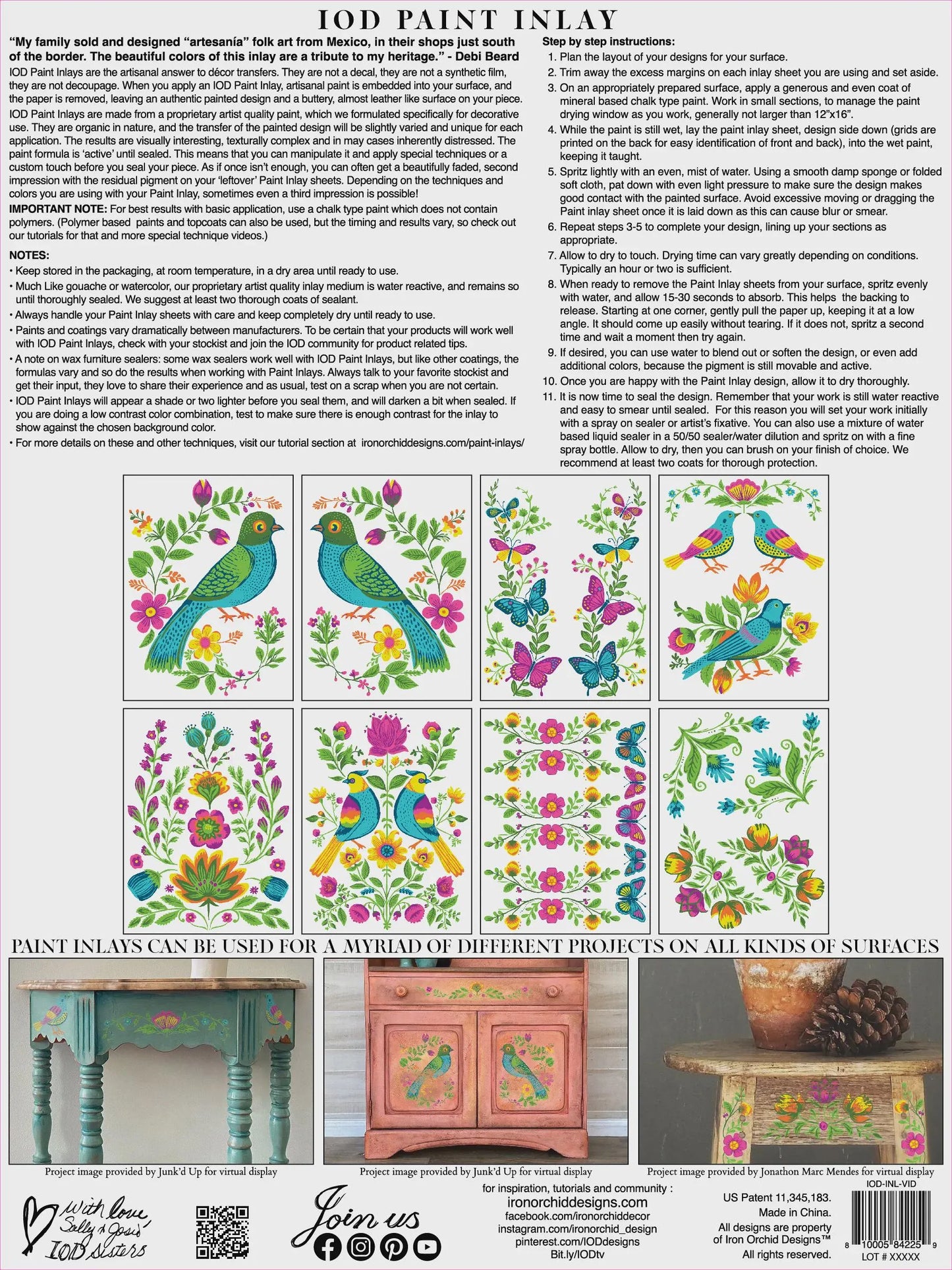 Vida Flora IOD Paint Inlay 12x16 Pad by Iron Orchid Designs