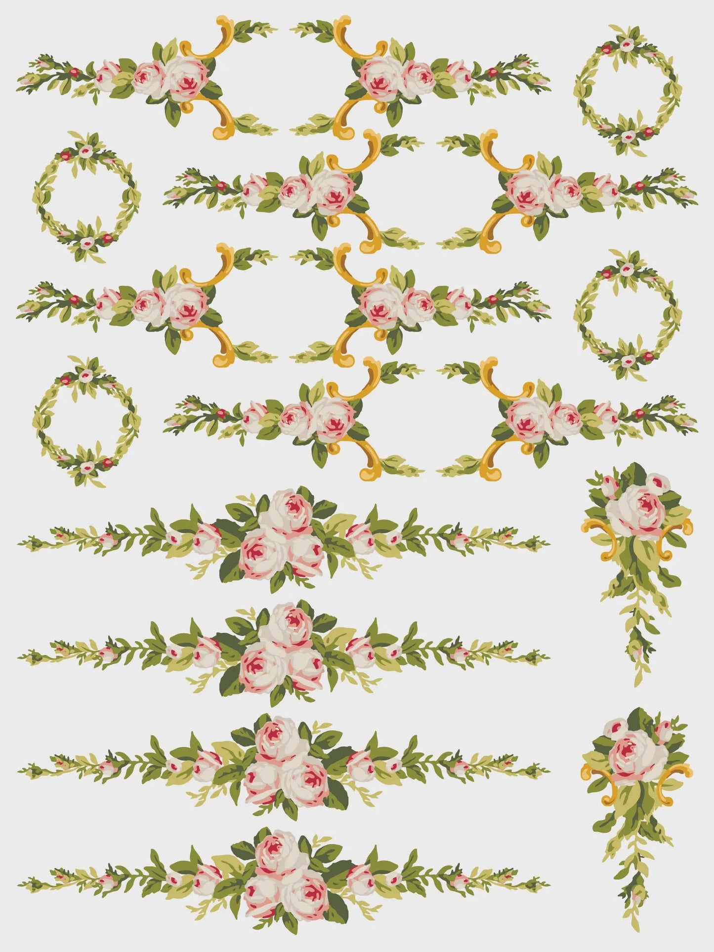 Petite Fleur Pink IOD Paint Inlay 12x16 Pad by Iron Orchid Designs