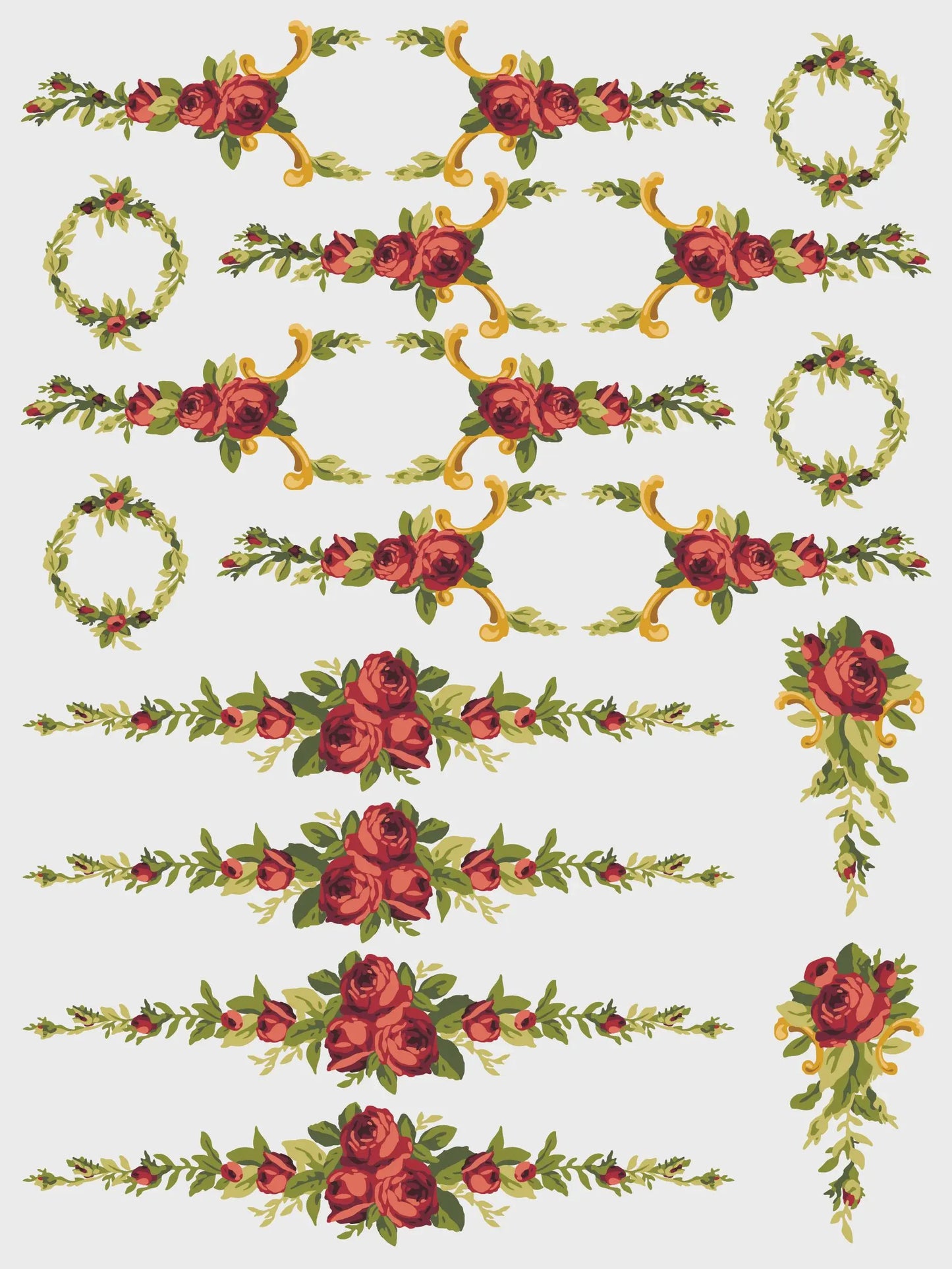 Petite Fleur Red IOD Paint Inlay 12x16 Pad by Iron Orchid Designs