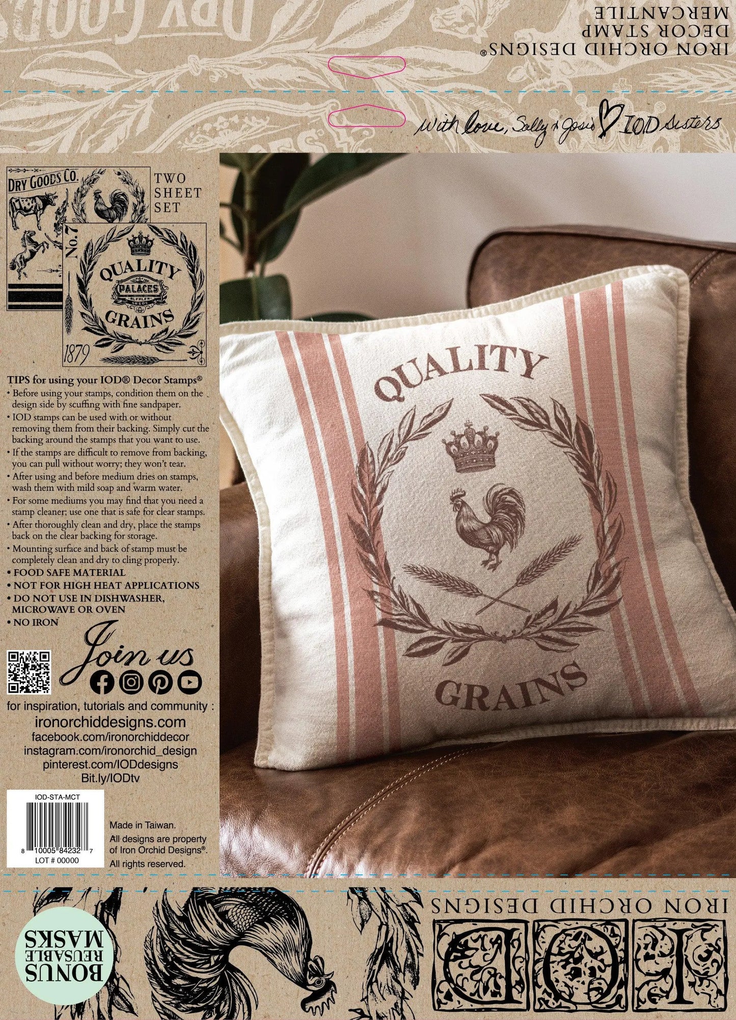 Mercantile 12x12 IOD Decor Stamp by Iron Orchid Designs