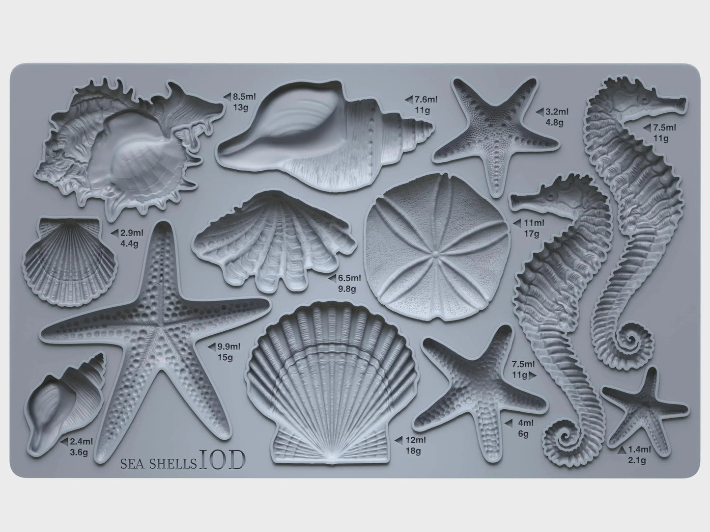 Sea Shells 6x10 IOD Mould by Iron Orchid Designs