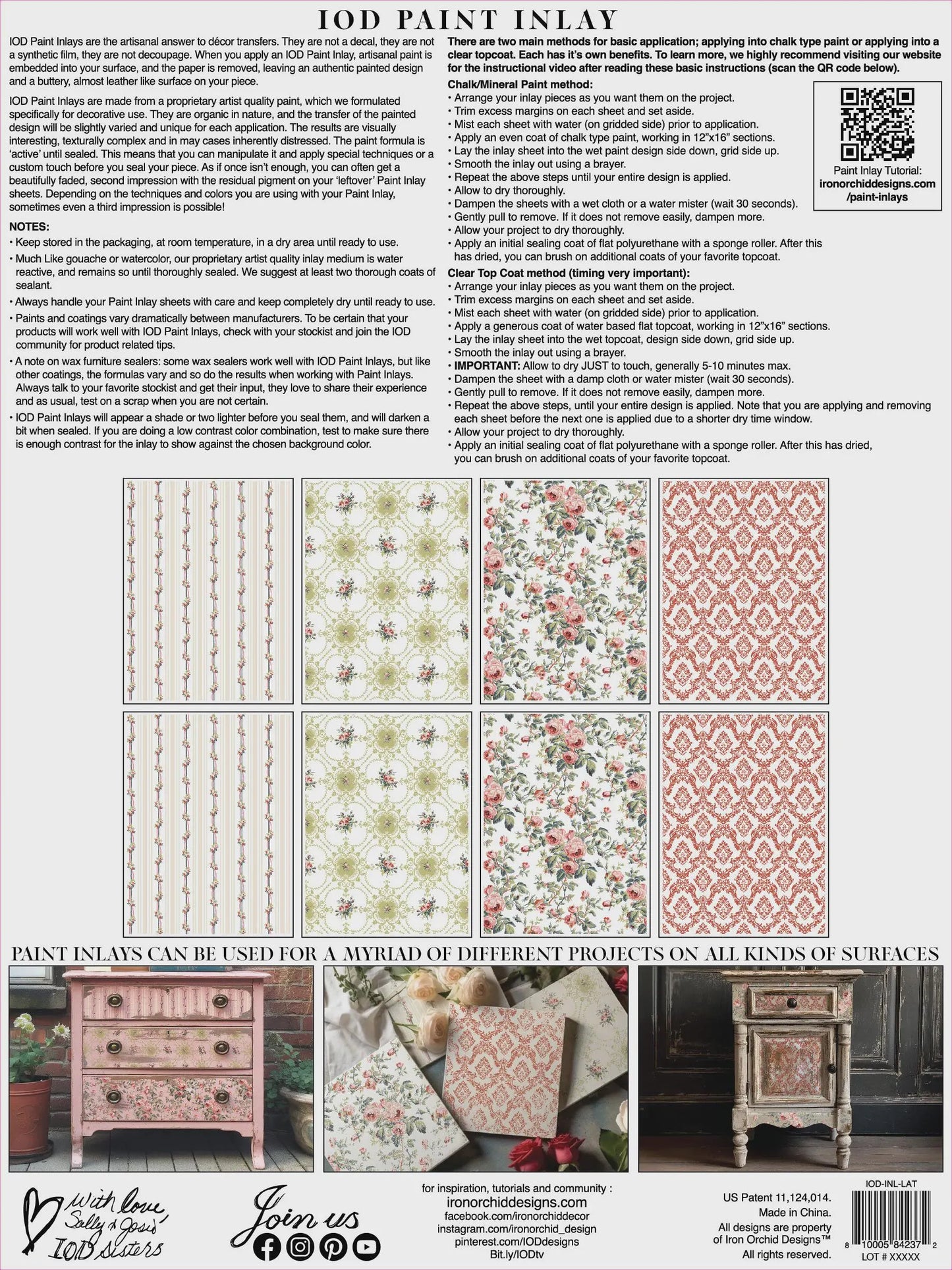 Lattice Rose IOD Paint Inlay 12x16 Pad by Iron Orchid Designs