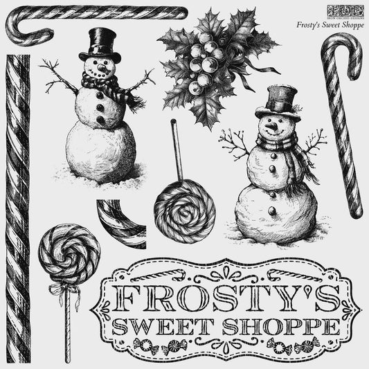 Frosty's Sweet Shoppe 12x12 IOD Decor Stamp by Iron Orchid Designs (Retired!)
