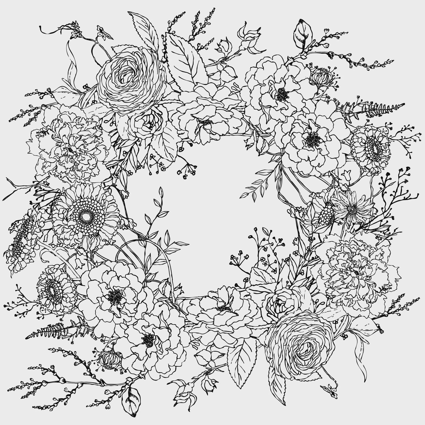 Wintersong Wreath IOD Transfer 12x16 Pad by Iron Orchid Designs (Retired!)
