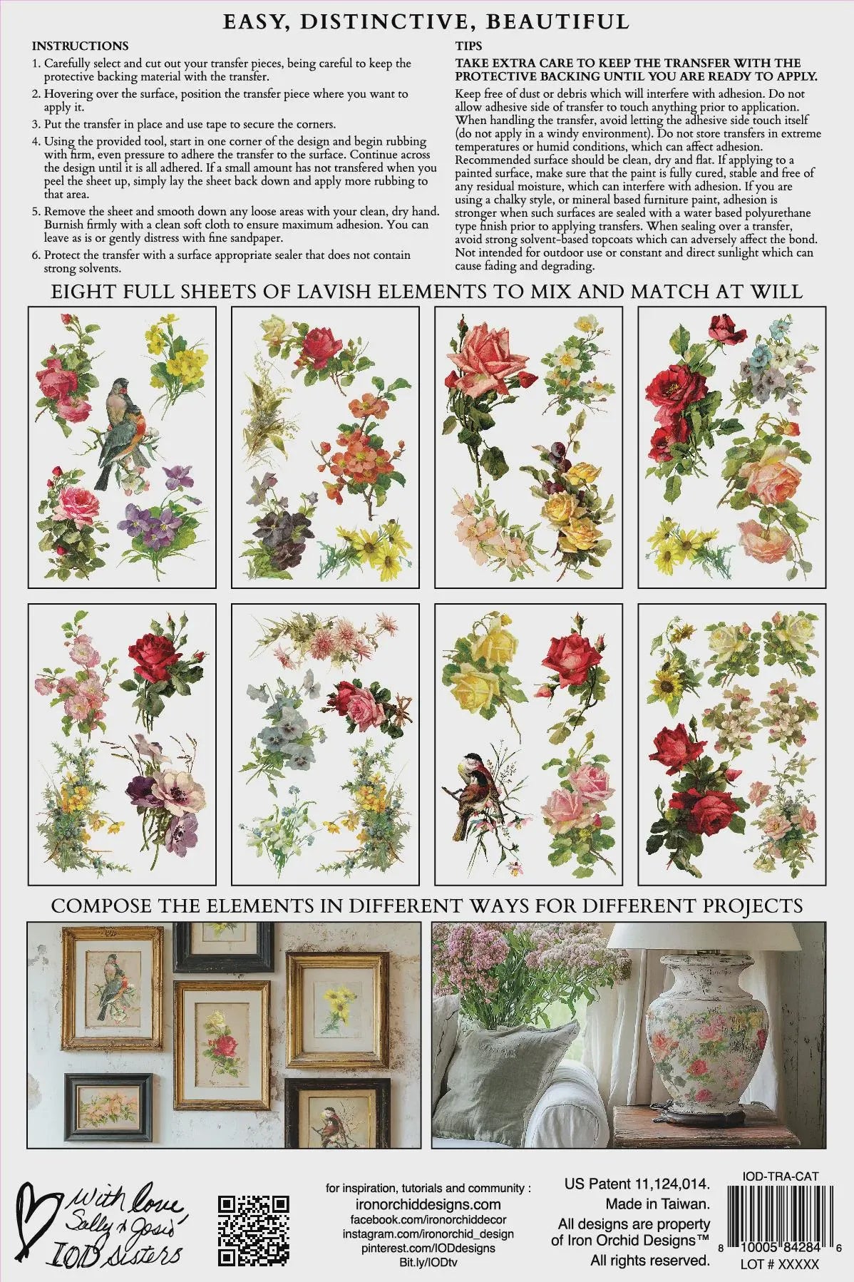 Catharina IOD Transfer 8x12 Pad by Iron Orchid Designs