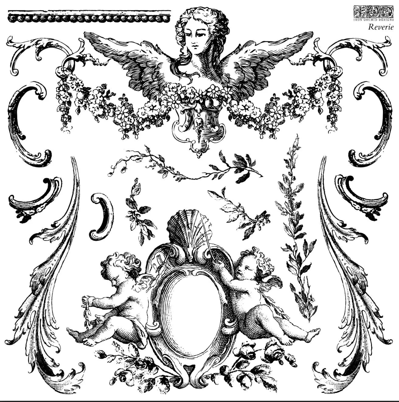Reverie 12x12 IOD Decor Stamp by Iron Orchid Designs (Retired!)