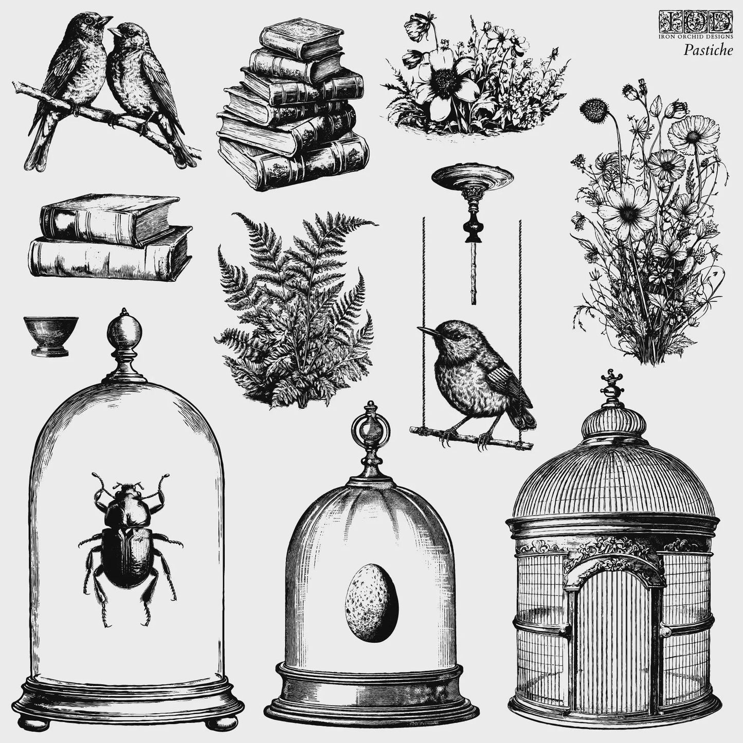 Pastiche 12x12 IOD Decor Stamp by Iron Orchid Designs