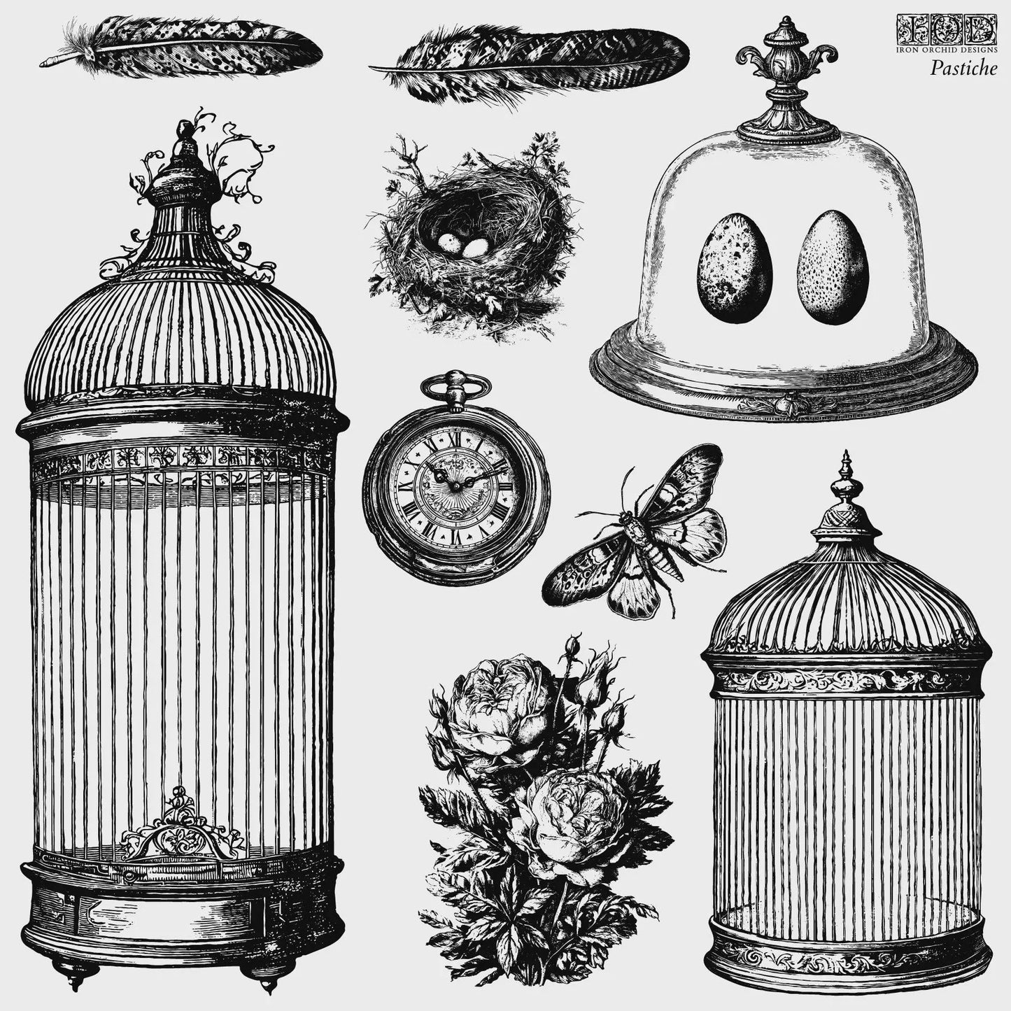 Pastiche 12x12 IOD Decor Stamp by Iron Orchid Designs
