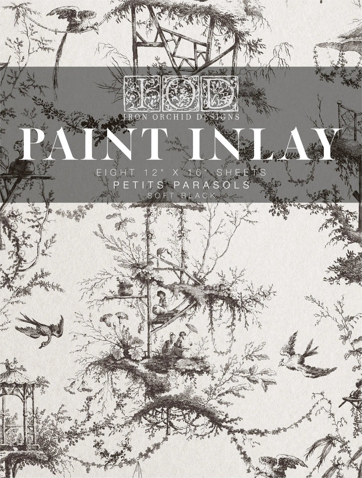 Petits Parasols IOD Paint Inlay 12x16 Pad by Iron Orchid Designs