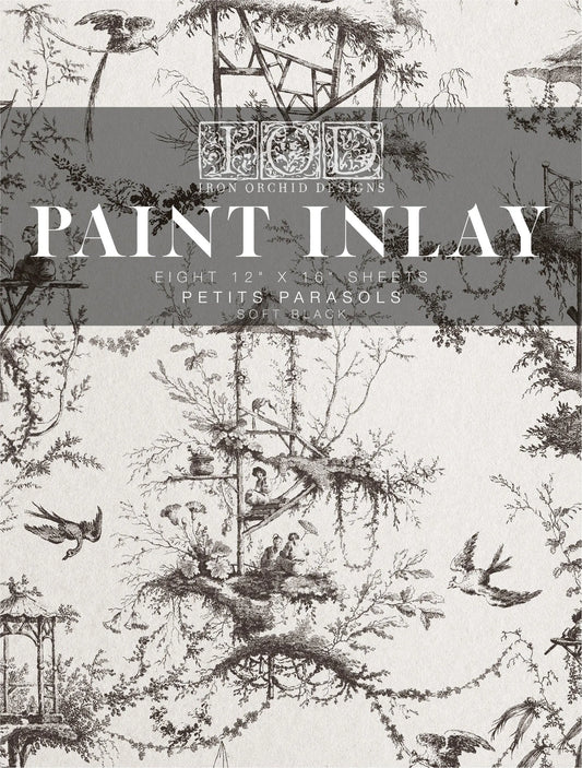 Petits Parasols IOD Paint Inlay 12x16 Pad by Iron Orchid Designs