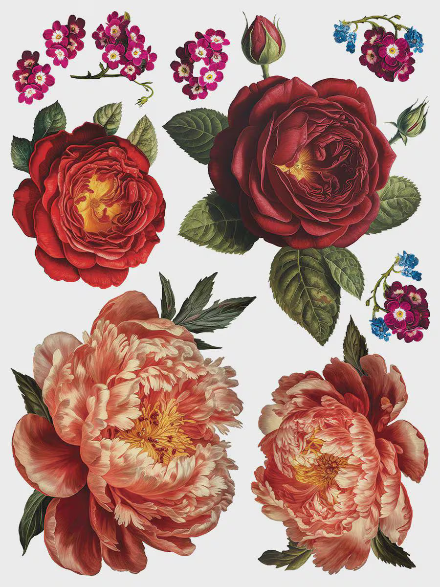 Collage de Fleurs IOD Transfer 12x16 Pad by Iron Orchid Designs