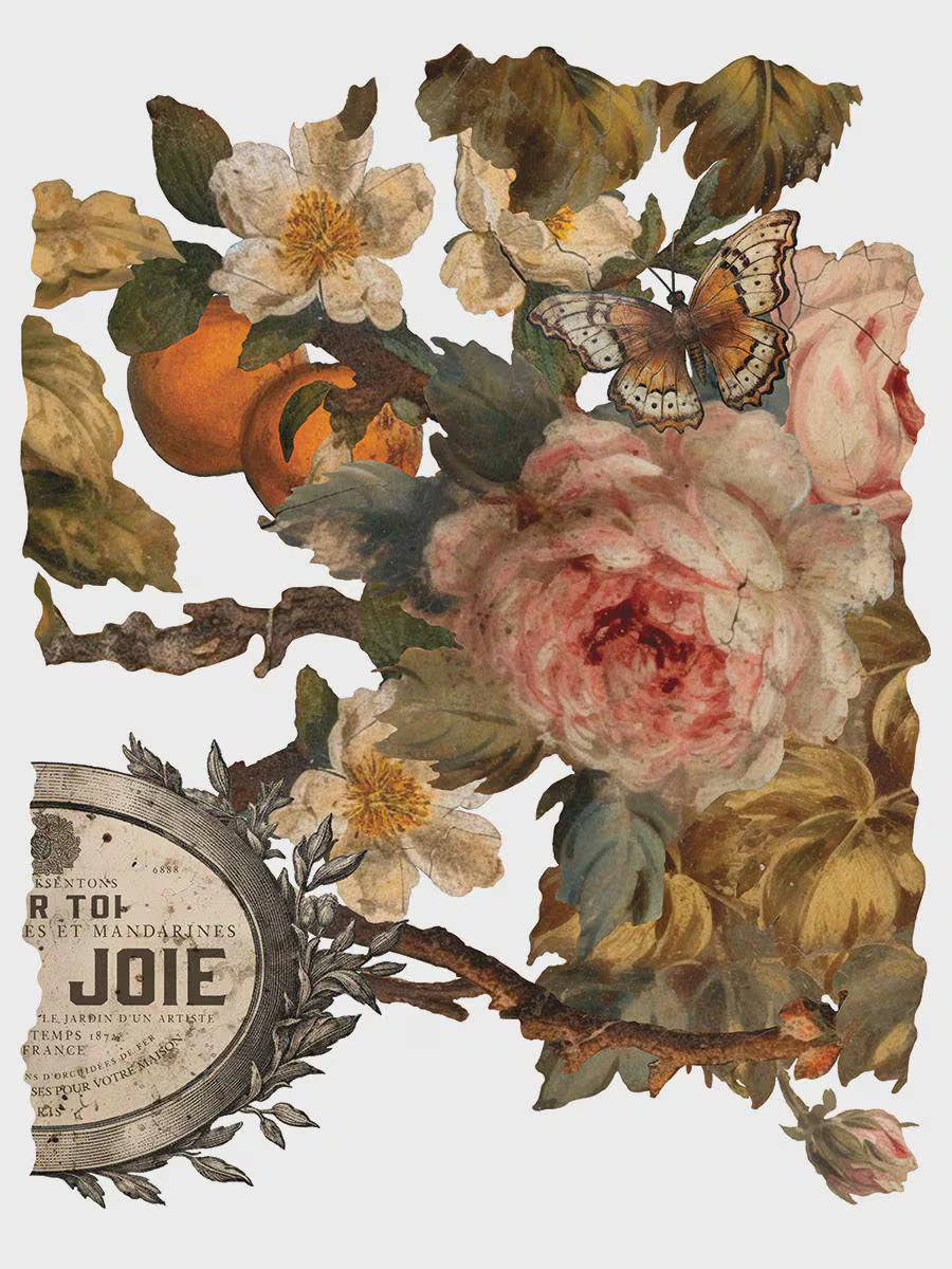 Joie Des Roses IOD Transfer 12x16 Pad by Iron Orchid Designs