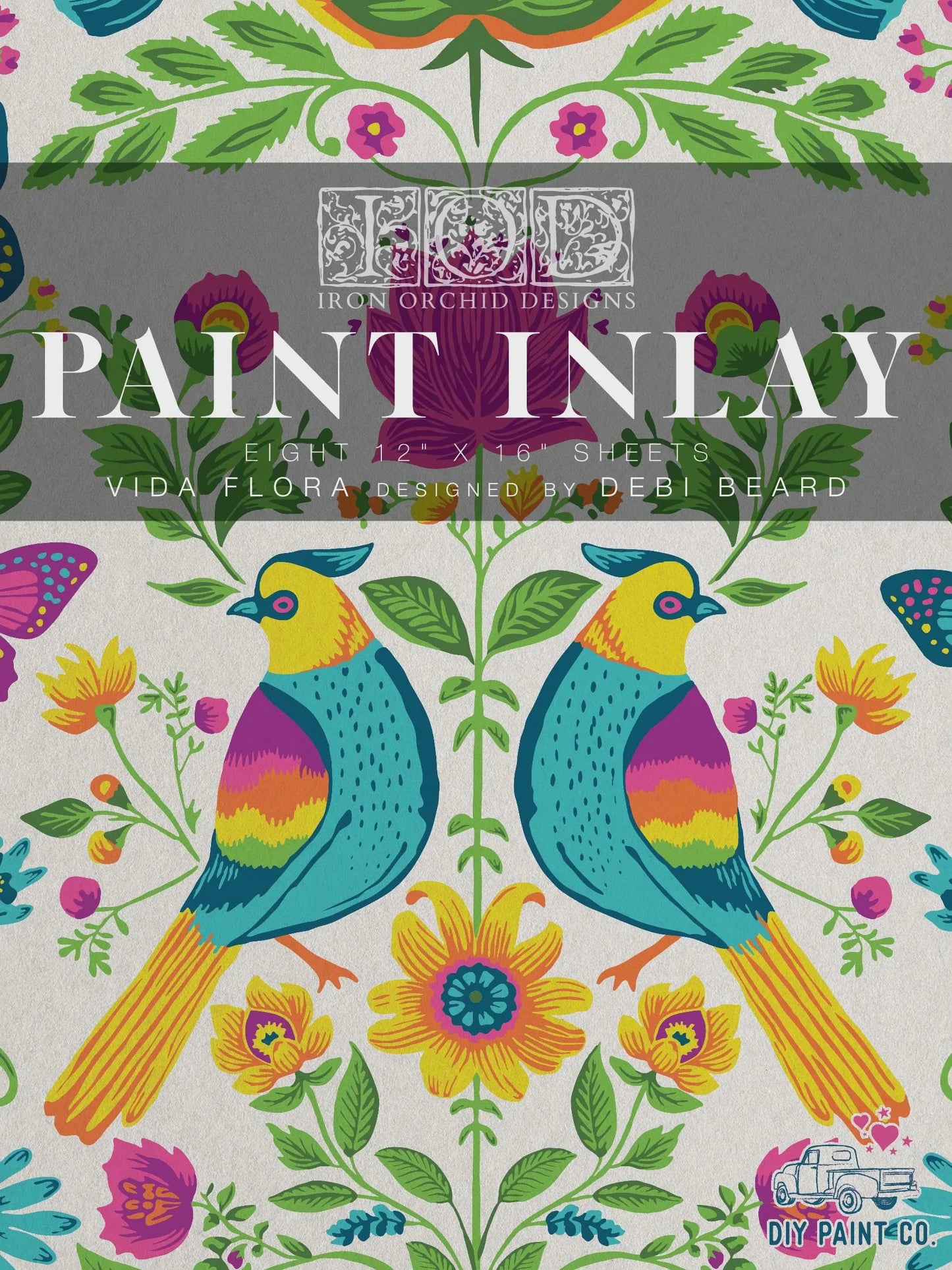 Vida Flora IOD Paint Inlay 12x16 Pad by Iron Orchid Designs