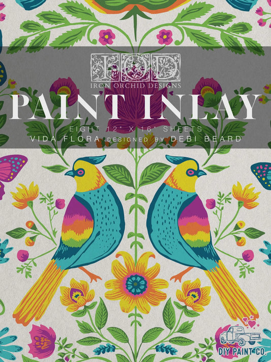 Vida Flora IOD Paint Inlay 12x16 Pad by Iron Orchid Designs