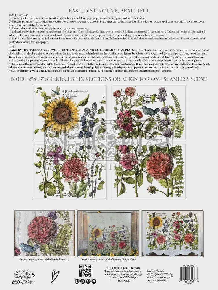 Botanist's Journal IOD Transfer 12x16 Pad by Iron Orchid Designs