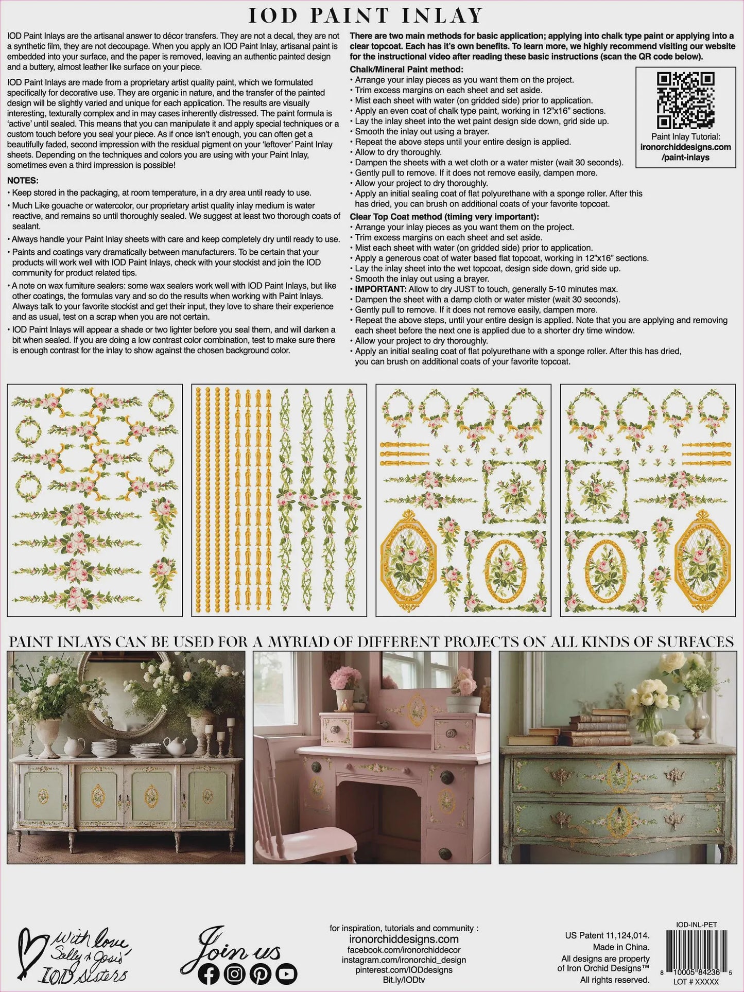 Petite Fleur Pink IOD Paint Inlay 12x16 Pad by Iron Orchid Designs