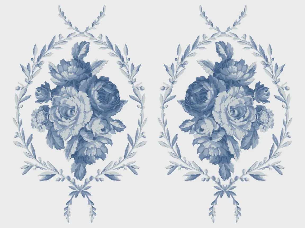Trompe l'oeil Bleu IOD Paint Inlay 12x16 Pad by Iron Orchid Designs