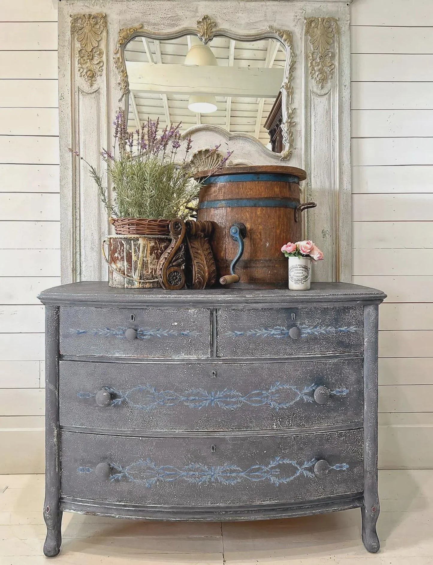 Trompe l'oeil Bleu IOD Paint Inlay 12x16 Pad by Iron Orchid Designs