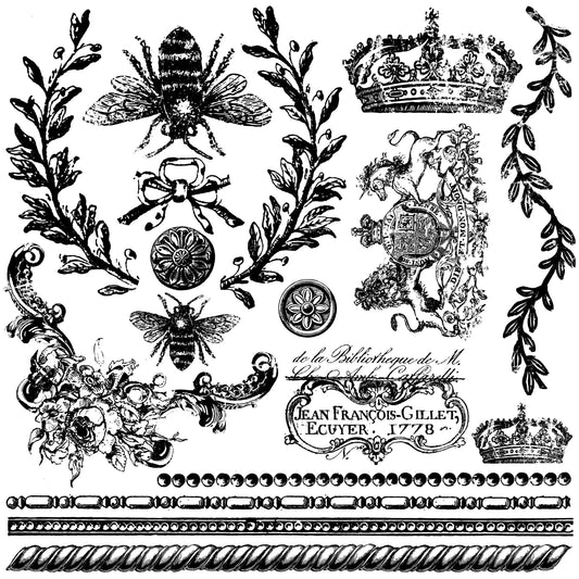 Queen Bee 12x12 IOD Decor Stamp by Iron Orchid Designs