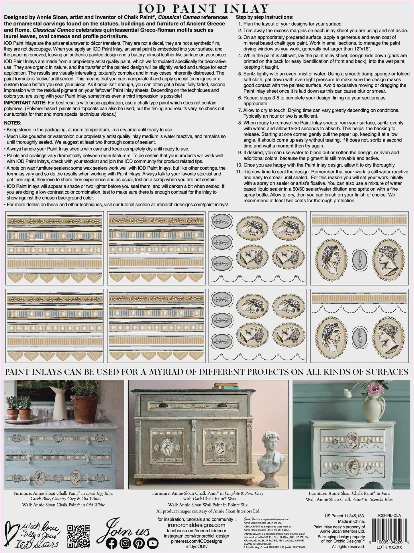 Classical Cameo IOD Paint Inlay 12x16 Pad by Iron Orchid Designs