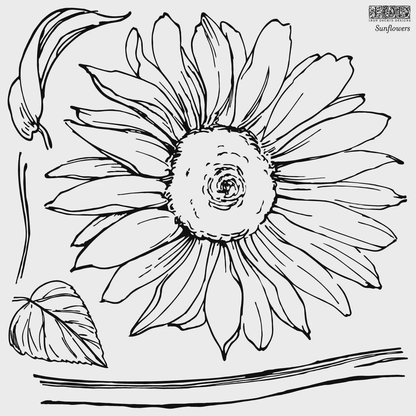 Sunflowers 12x12 IOD Decor Stamp by Iron Orchid Designs