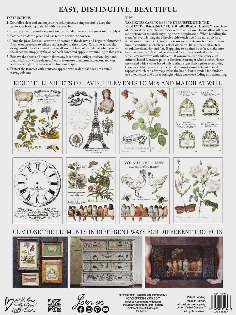 Brocante IOD Transfer 12x16 Pad by Iron Orchid Designs