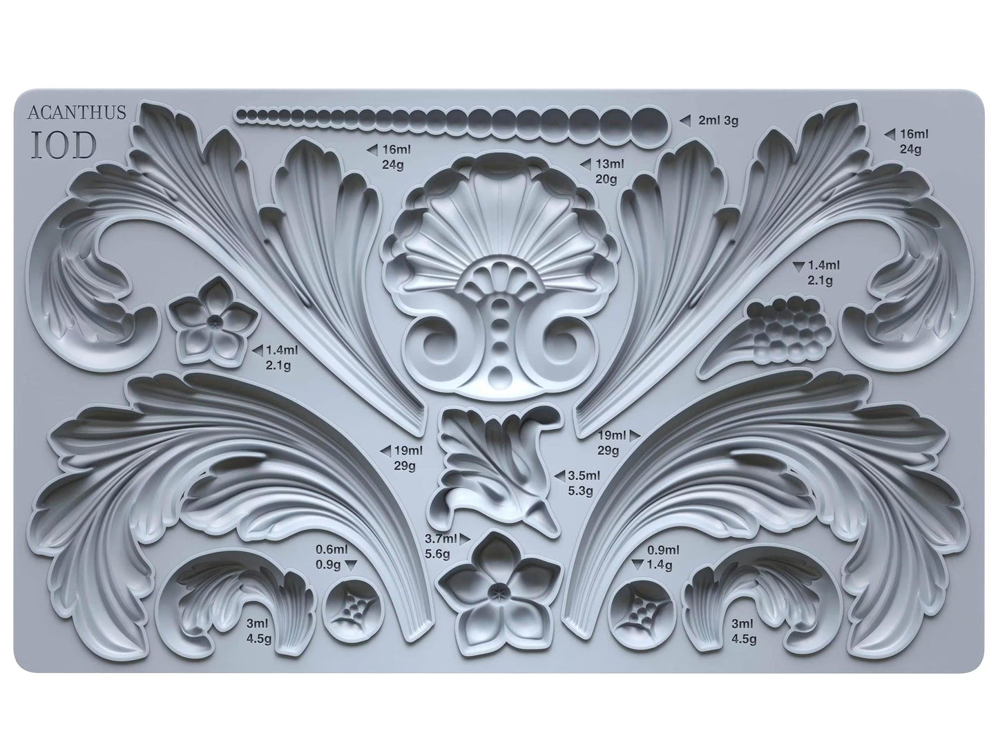 Acanthus 6x10 IOD Mould by Iron Orchid Designs