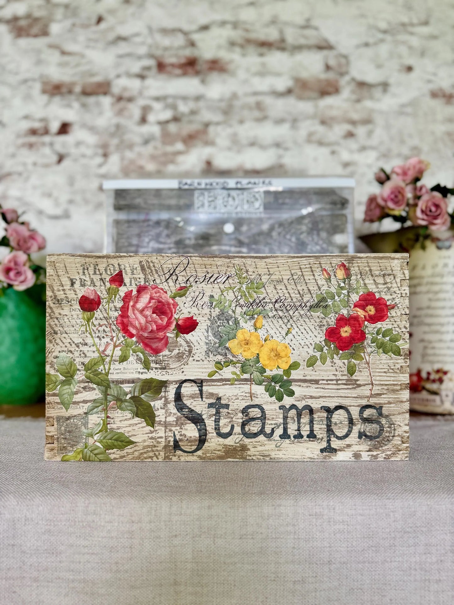 Rose Botanical IOD Transfer 12x16 Pad by Iron Orchid Designs