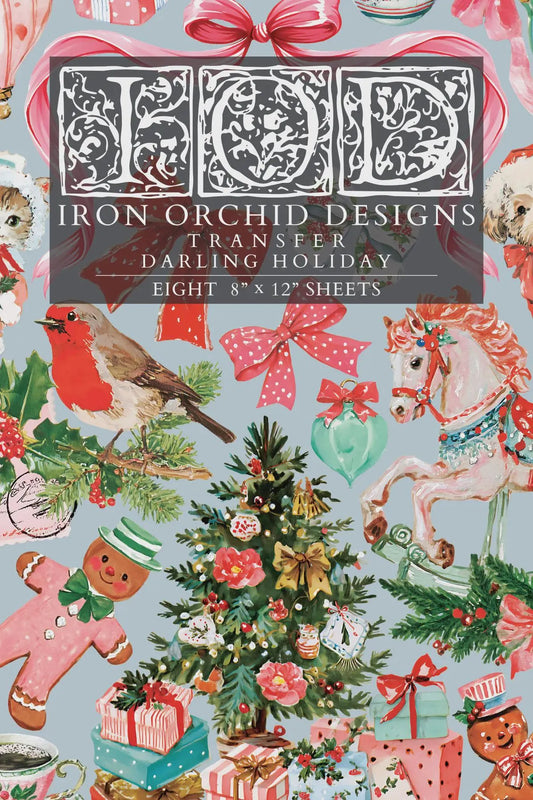 Darling Holiday IOD Transfer 8x12 Pad by Iron Orchid Designs (NEW!)