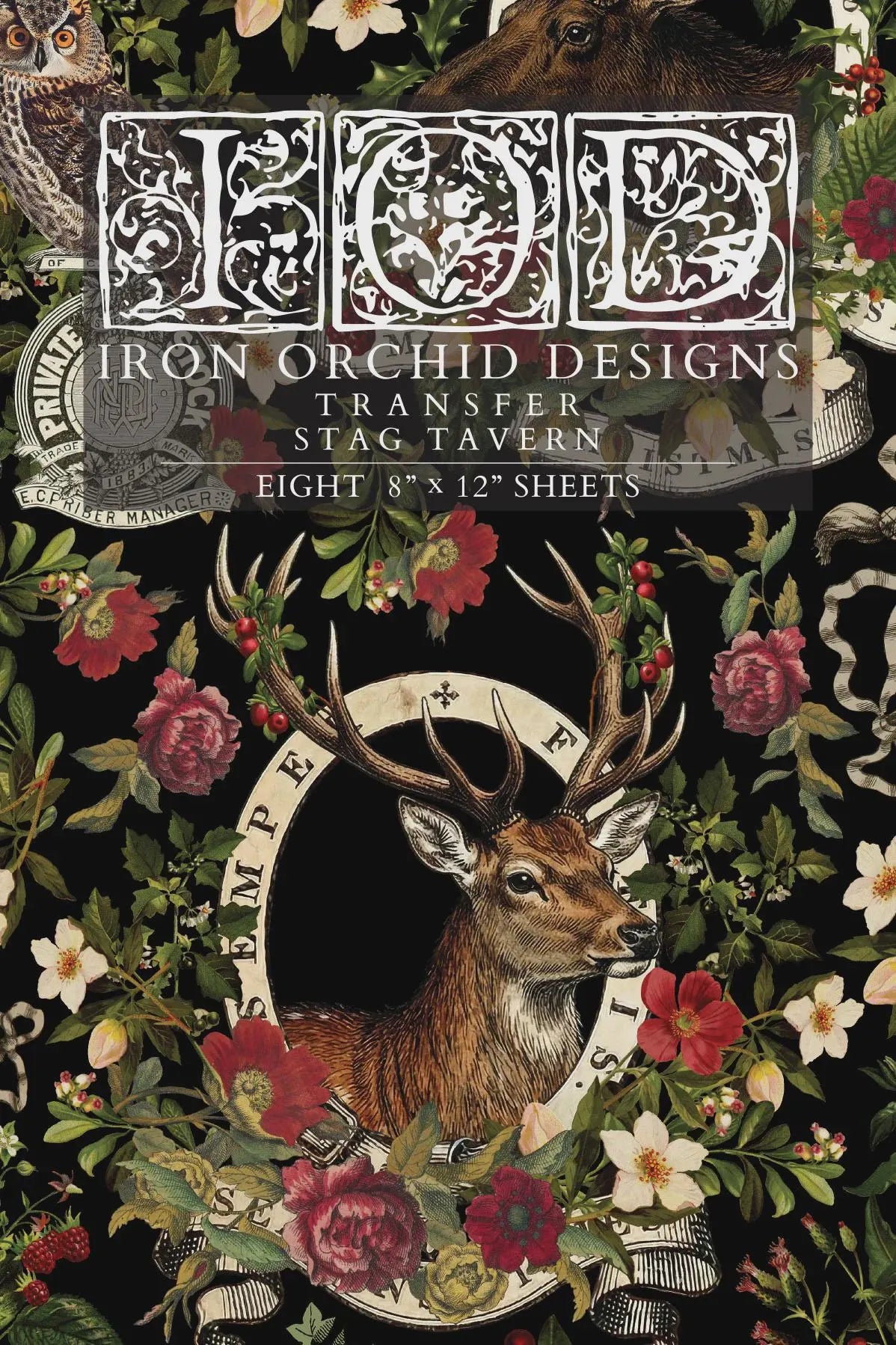 Stag Tavern IOD Transfer 8x12 Pad by Iron Orchid Designs (NEW!)