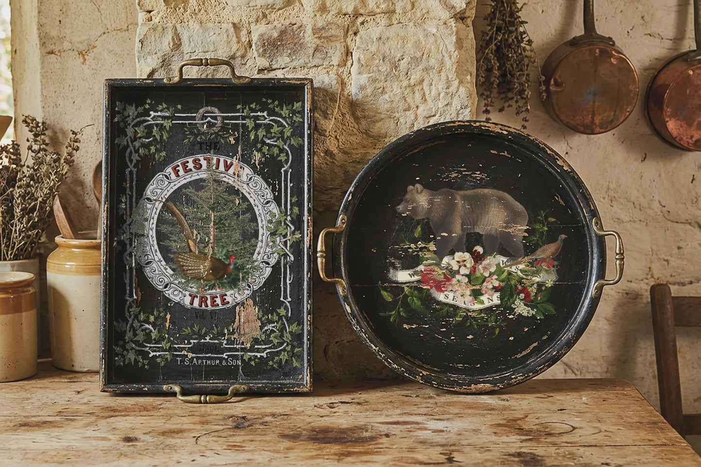 Stag Tavern IOD Transfer 8x12 Pad by Iron Orchid Designs (NEW!)
