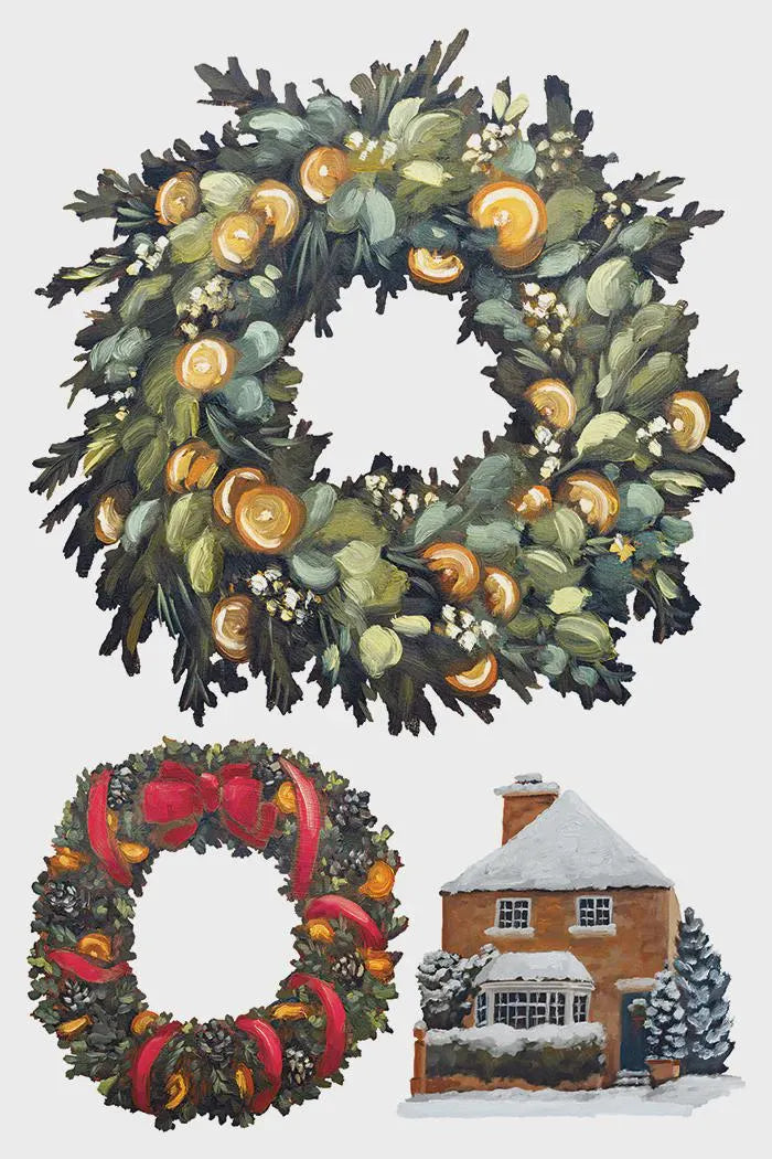 A Cotswold Christmas IOD Transfer 8x12 Pad by Iron Orchid Designs (NEW!)